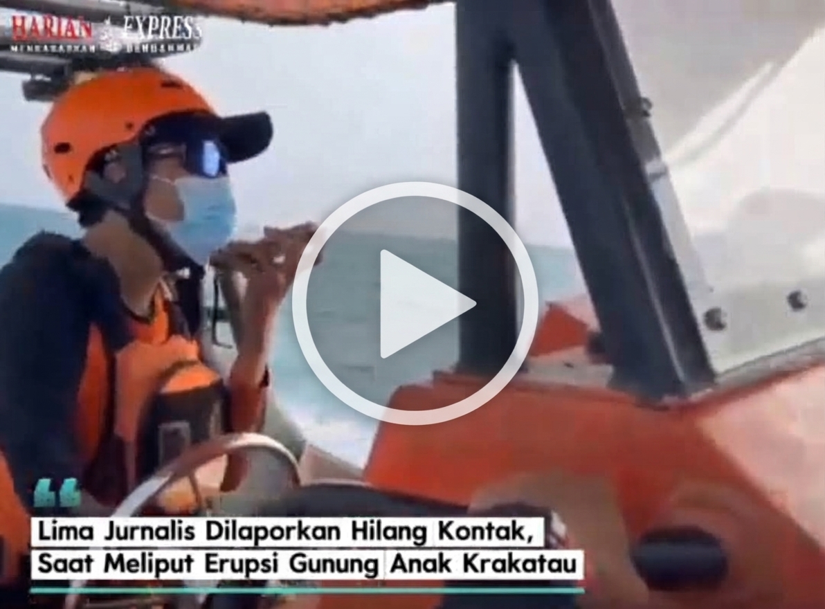 Lima jurnalis dilaporkan hilang kontak saat melakukan perjalanan menggunakan speedboat untuk meliput aktivitas Gunung Anak Krakatau